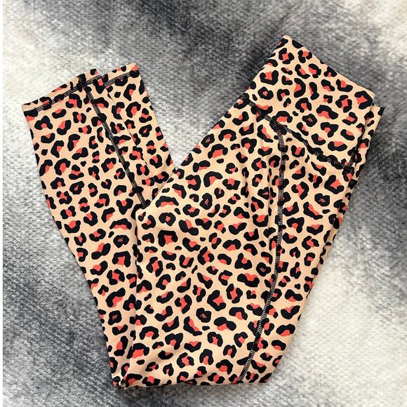 Fabletics Pants - Fabletics Define PowerHold High-Waisted 7/8 Leggings Leopard Print Women Small